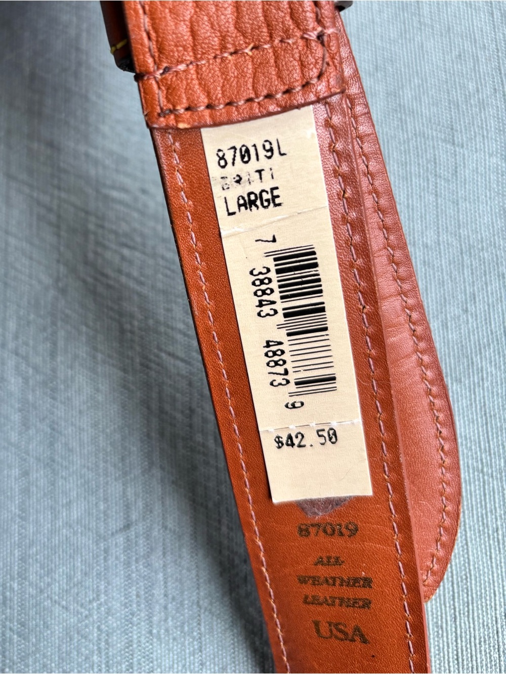 NEW Vintage Dooney & Bourke Chestnut Leather Belt with Gold Hardware - Picture 7 of 8